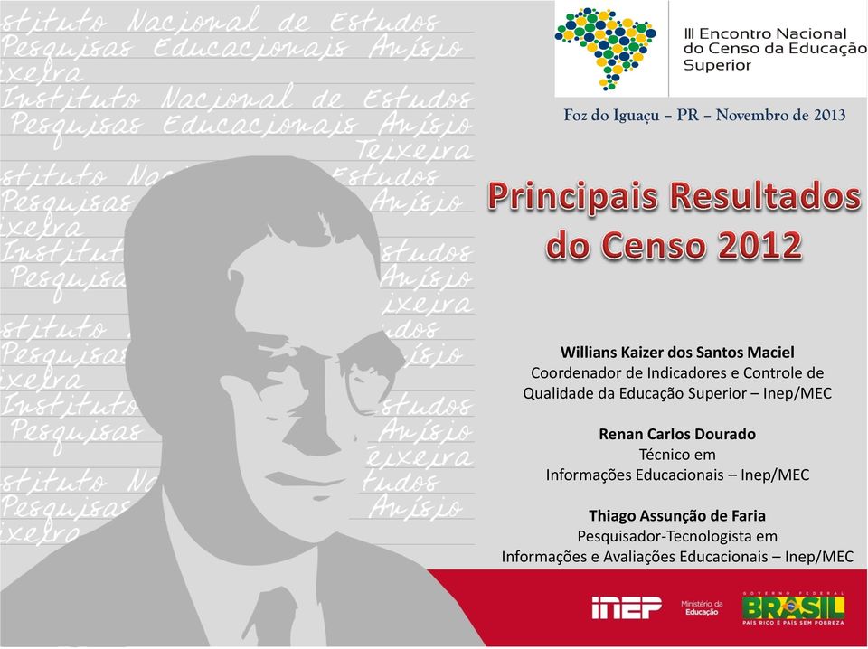 Inep/MEC Renan Carlos Dourado Técnico em Informações Educacionais Inep/MEC