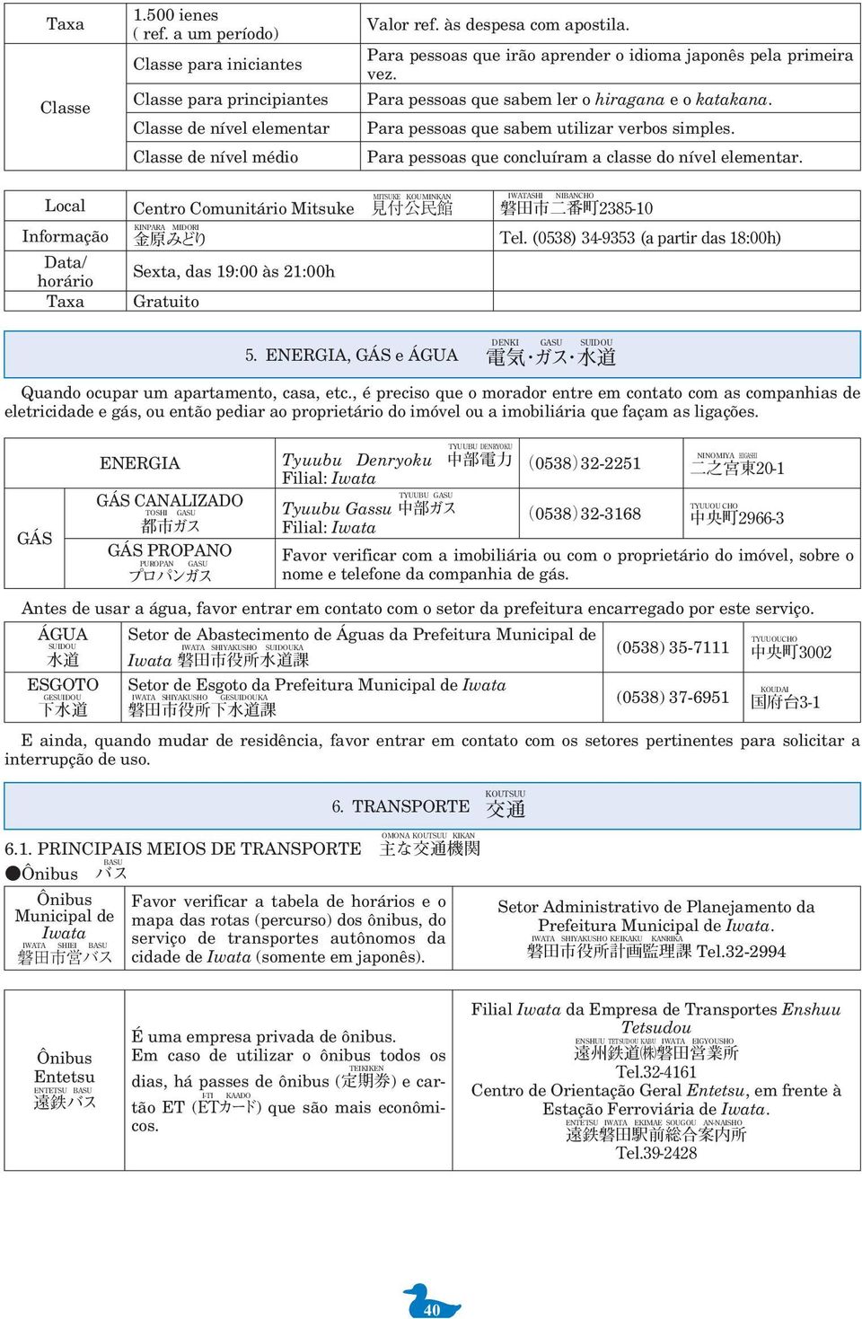 Para pessoas que concluíram a classe do nível elementar.