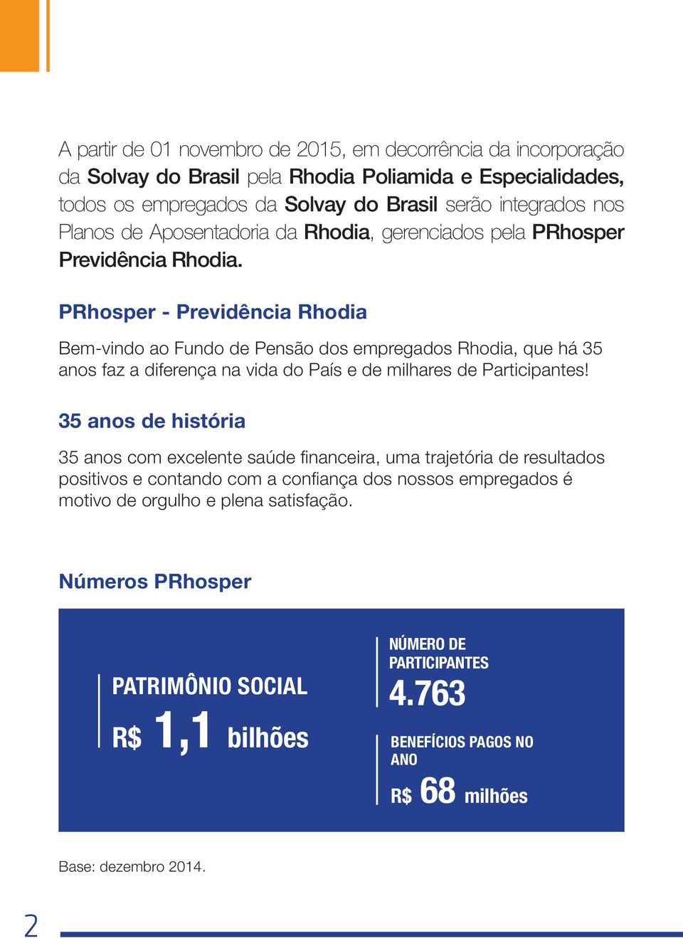 PRhosper - Previdência Rhodia Bem-vindo ao Fundo de Pensão dos empregados Rhodia, que há 35 anos faz a diferença na vida do País e de milhares de Participantes!