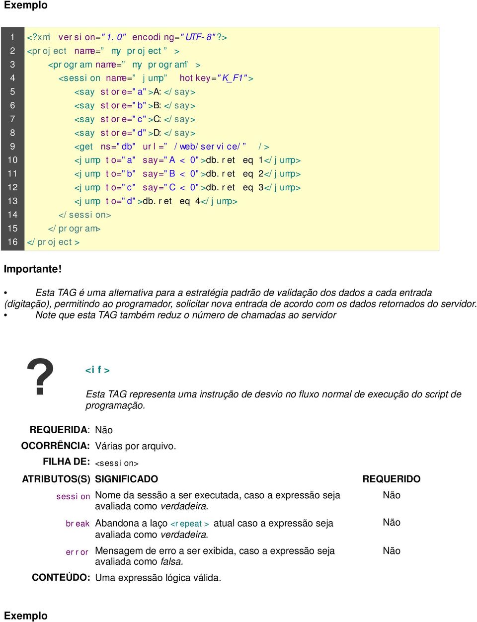 <jump to="a" say="a < 0">db.ret eq </jump> <jump to="b" say="b < 0">db.ret eq </jump> <jump to="c" say="c < 0">db.ret eq </jump> <jump to="d">db.ret eq </jump> Importante!