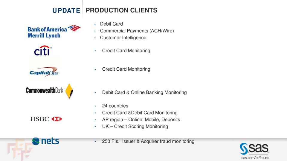 Banking Monitoring 24 countries Credit Card &Debit Card Monitoring AP region