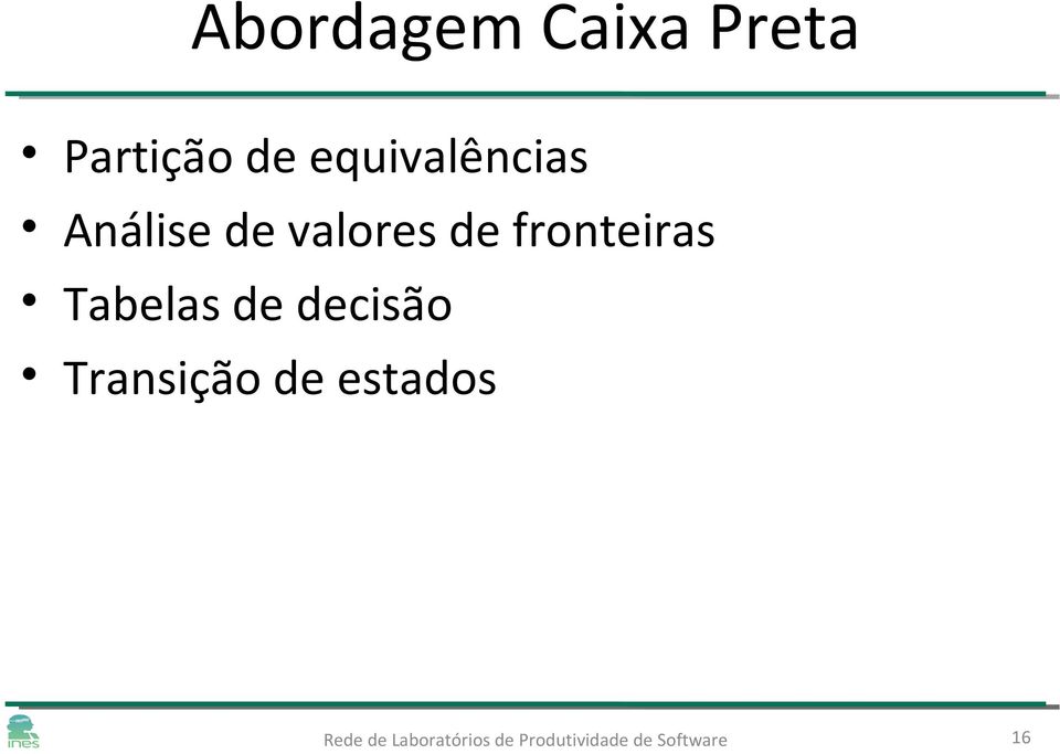 valores de fronteiras Tabelas