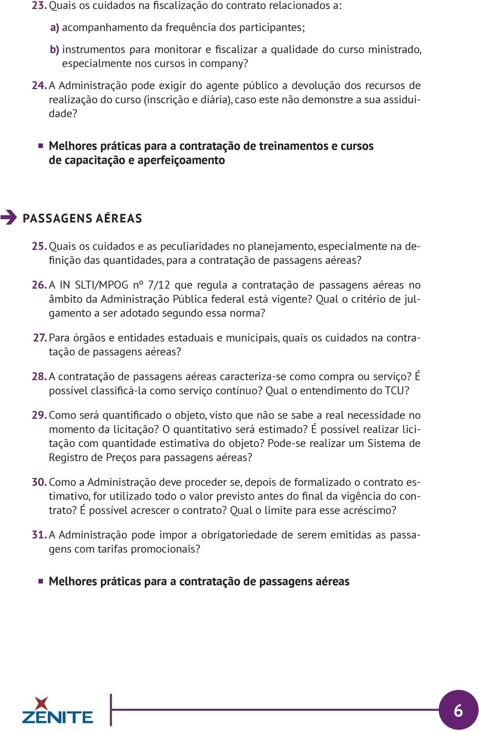 Melhores práticas para a contratação de treinamentos e cursos de capacitação e aperfeiçoamento PASSAGENS AÉREAS 25.