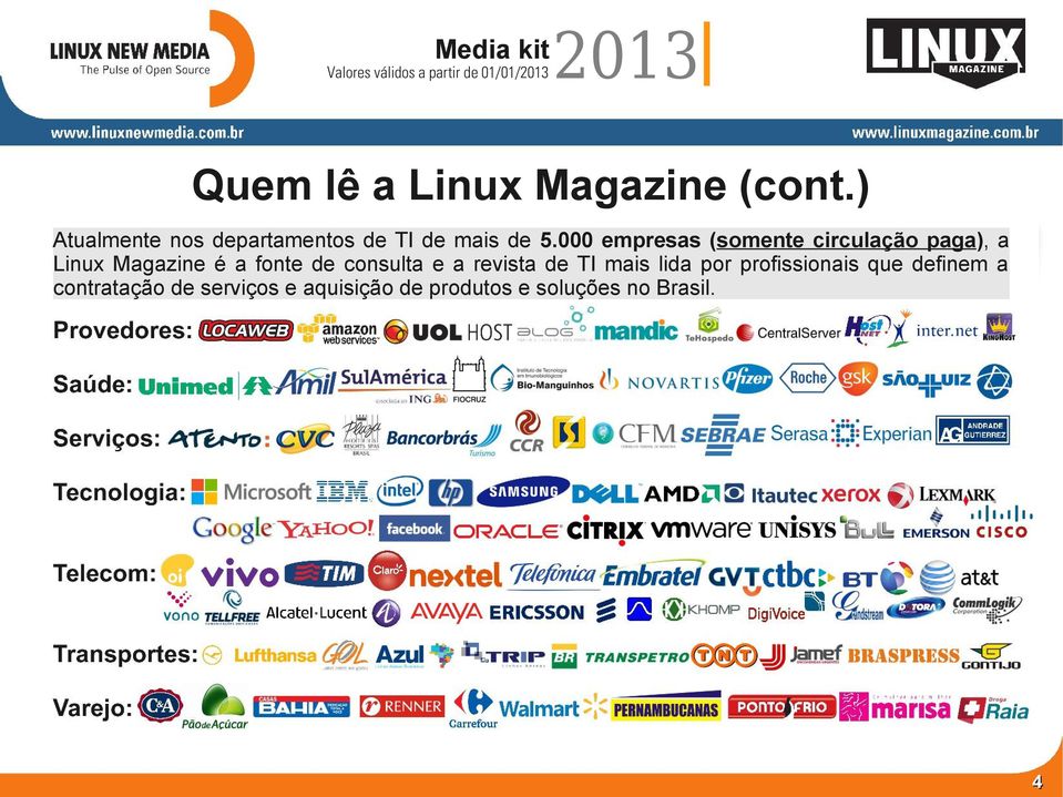 000 empresas (somente circulação paga), a Linux Magazine é a fonte de