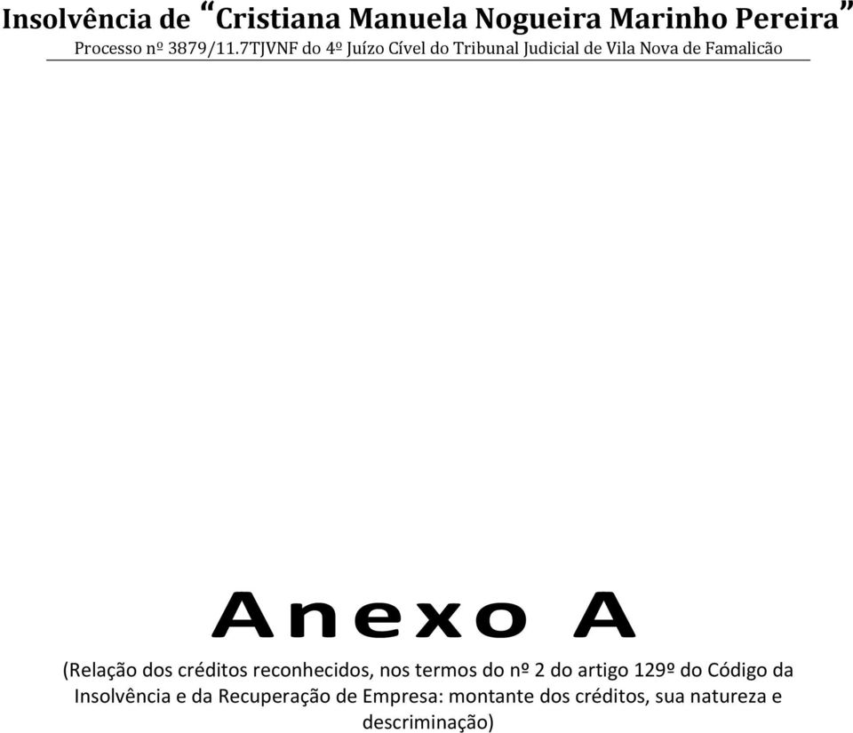 2 do artigo 129º do Código da Insolvência e da Recuperação