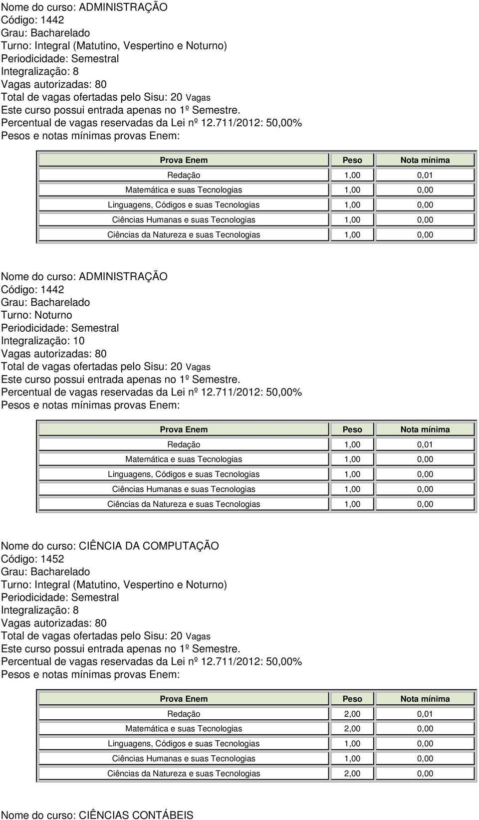 Código: 1452 Nome do curso: CIÊNCIAS