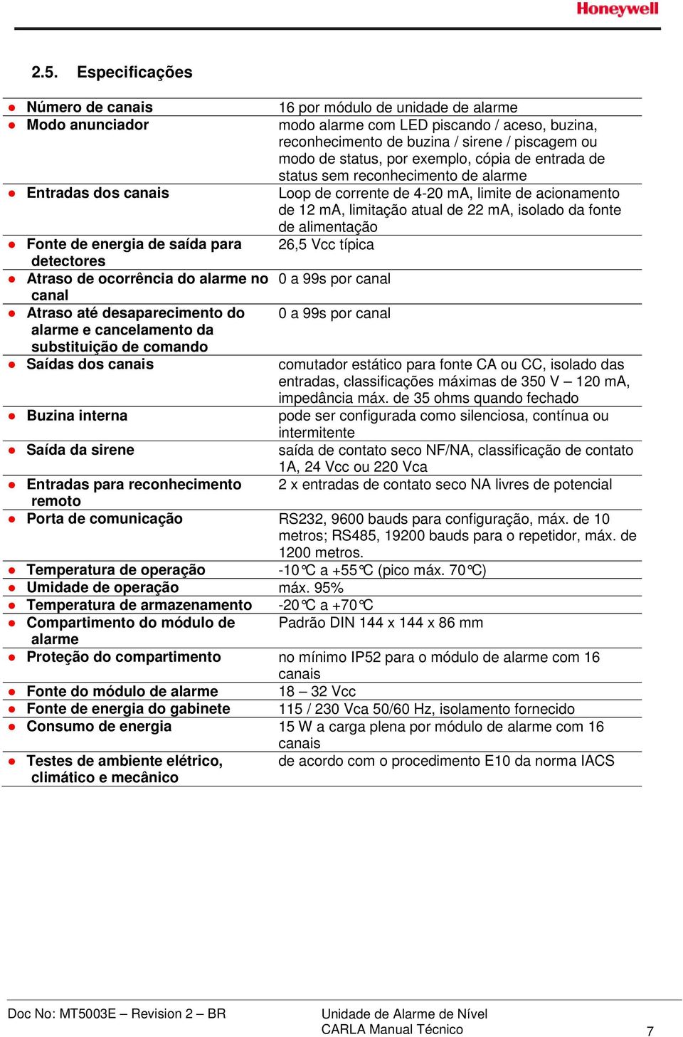 sirene / piscagem ou modo de status, por exemplo, cópia de entrada de status sem reconhecimento de alarme Loop de corrente de 4-20 ma, limite de acionamento de 12 ma, limitação atual de 22 ma,