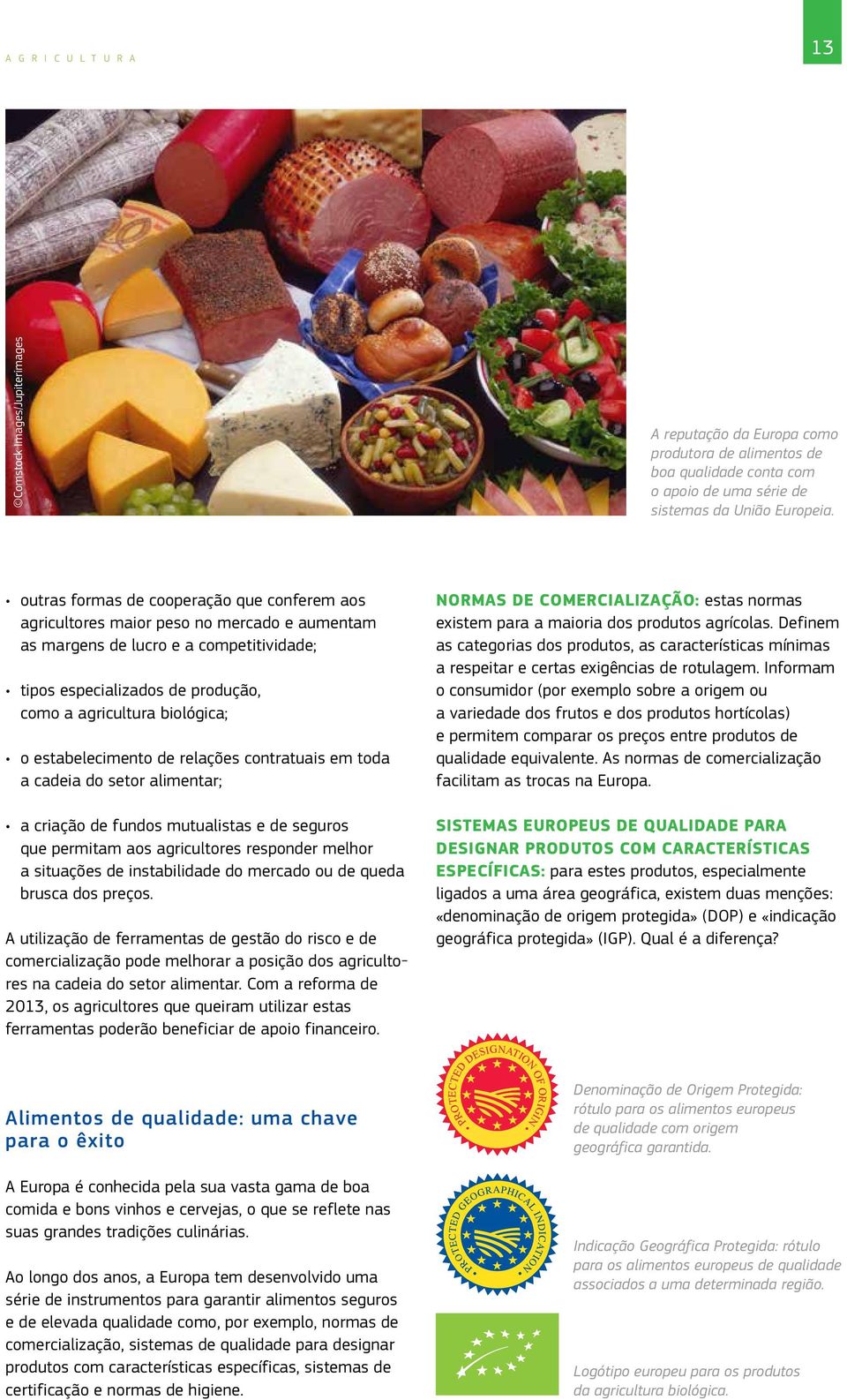 estabelecimento de relações contratuais em toda a cadeia do setor alimentar; a criação de fundos mutualistas e de seguros que permitam aos agricultores responder melhor a situações de instabilidade