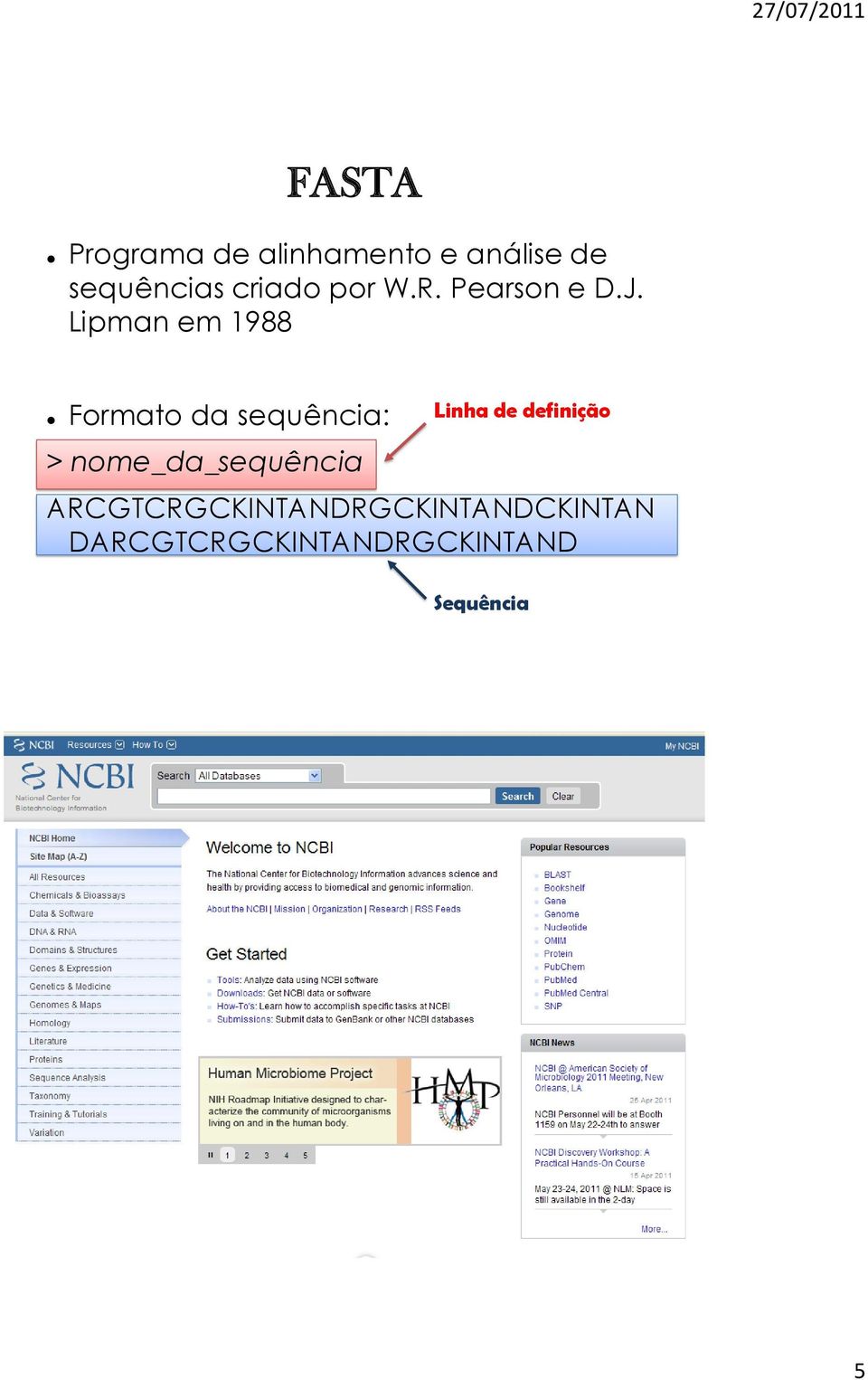 Lipman em 1988 Formato da sequência: > nome_da_sequência