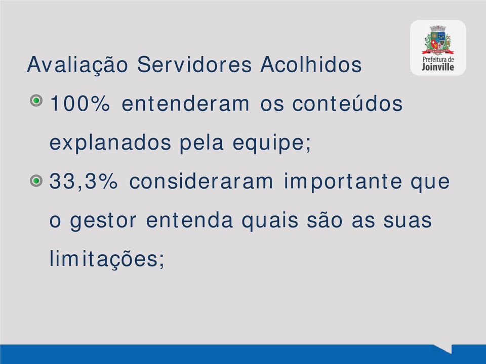 equipe; 33,3% consideraram importante