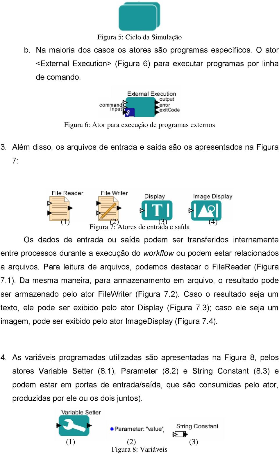 Além disso, os arquivos de entrada e saída são os apresentados na Figura 7: (1) (2) (3) (4) Figura 7: Atores de entrada e saída Os dados de entrada ou saída podem ser transferidos internamente entre