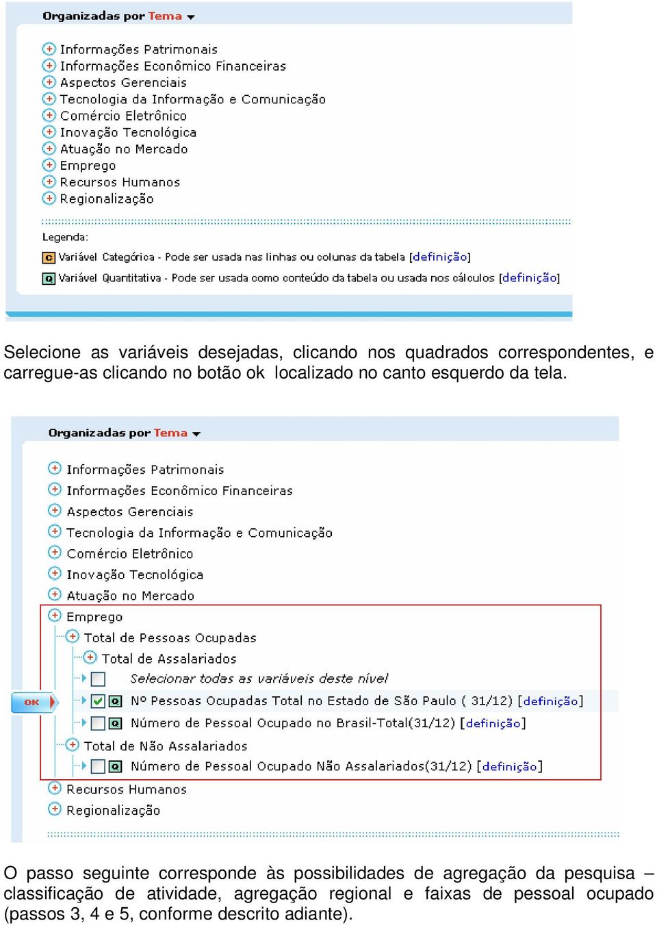 O passo seguinte corresponde às possibilidades de agregação da pesquisa