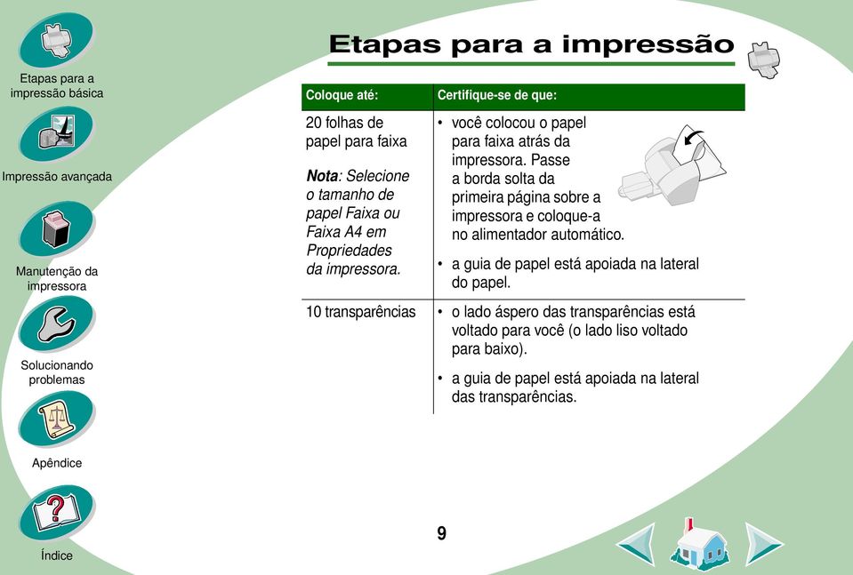 Passe a borda solta da primeira página sobre a e coloque-a no alimentador automático.