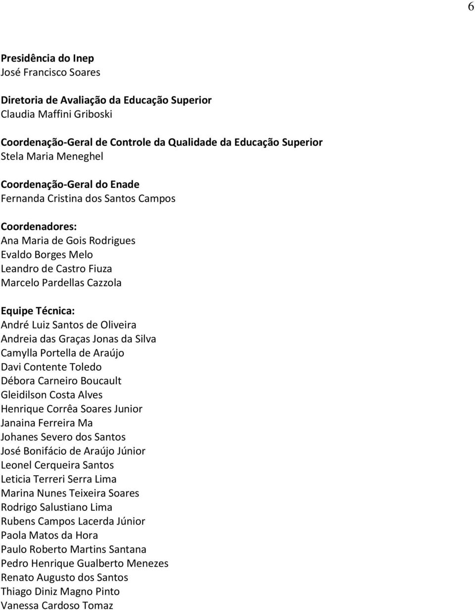 Luiz Santos de Oliveira Andreia das Graças Jonas da Silva Camylla Portella de Araújo Davi Contente Toledo Débora Carneiro Boucault Gleidilson Costa Alves Henrique Corrêa Soares Junior Janaina