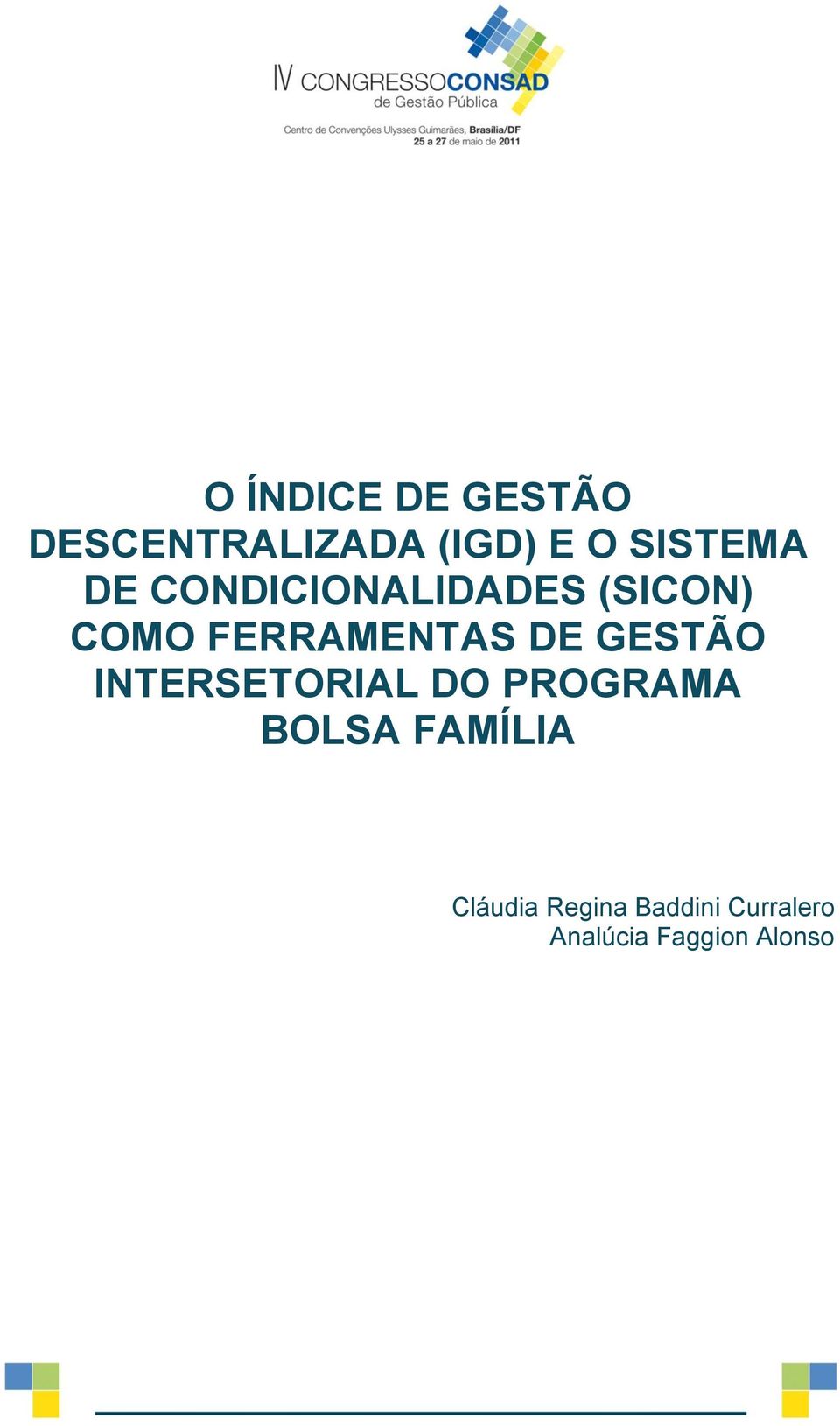 FERRAMENTAS DE GESTÃO INTERSETORIAL DO PROGRAMA