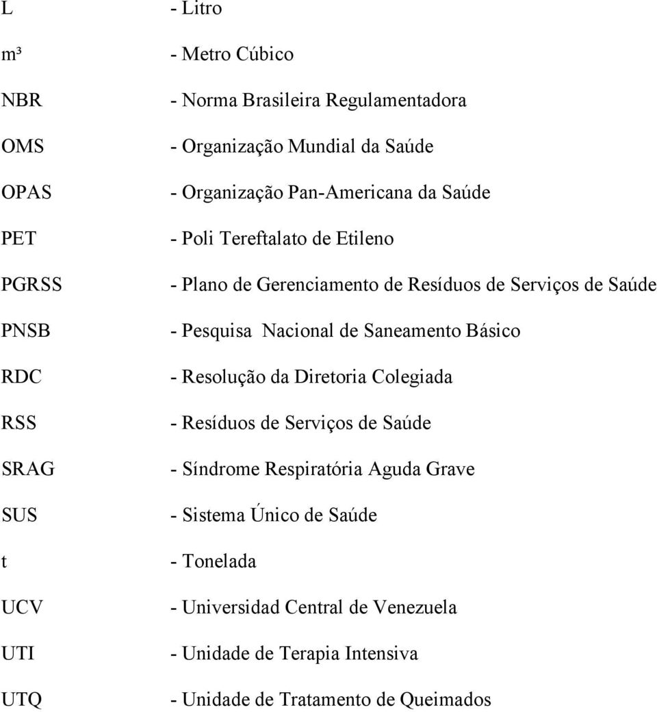 Saúde - Pesquisa Nacional de Saneamento Básico - Resolução da Diretoria Colegiada - Resíduos de Serviços de Saúde - Síndrome Respiratória