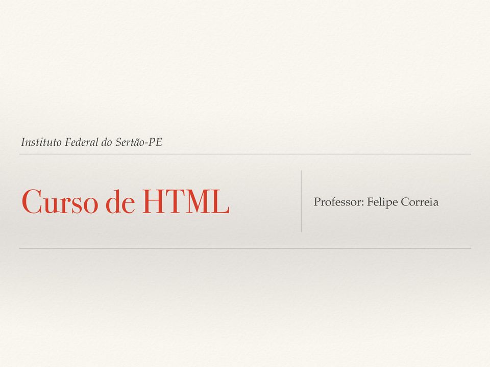 Curso de HTML