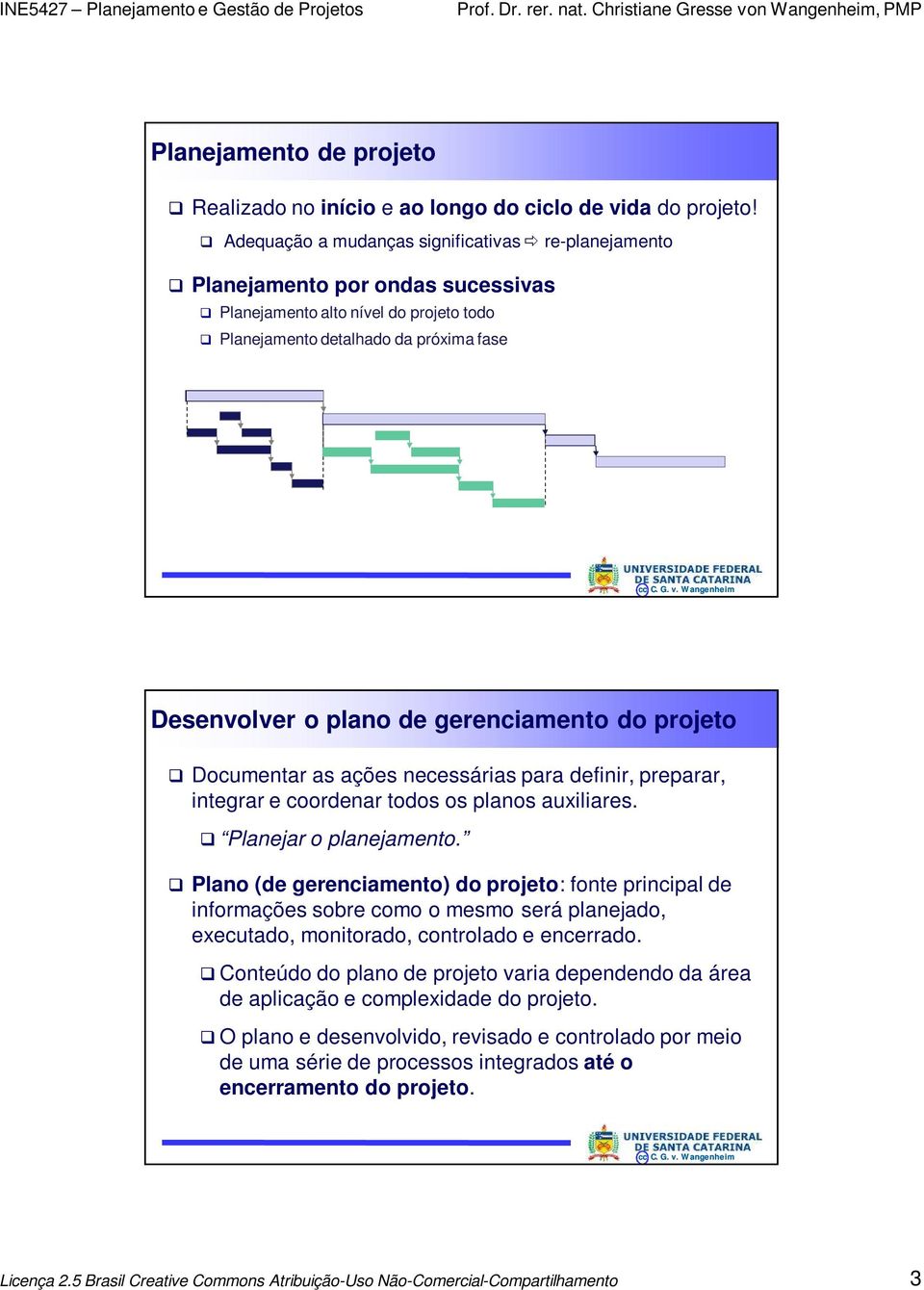 gerenciamento do projeto Documentar as ações necessárias para definir, preparar, integrar e coordenar todos os planos auxiliares. Planejar o planejamento.