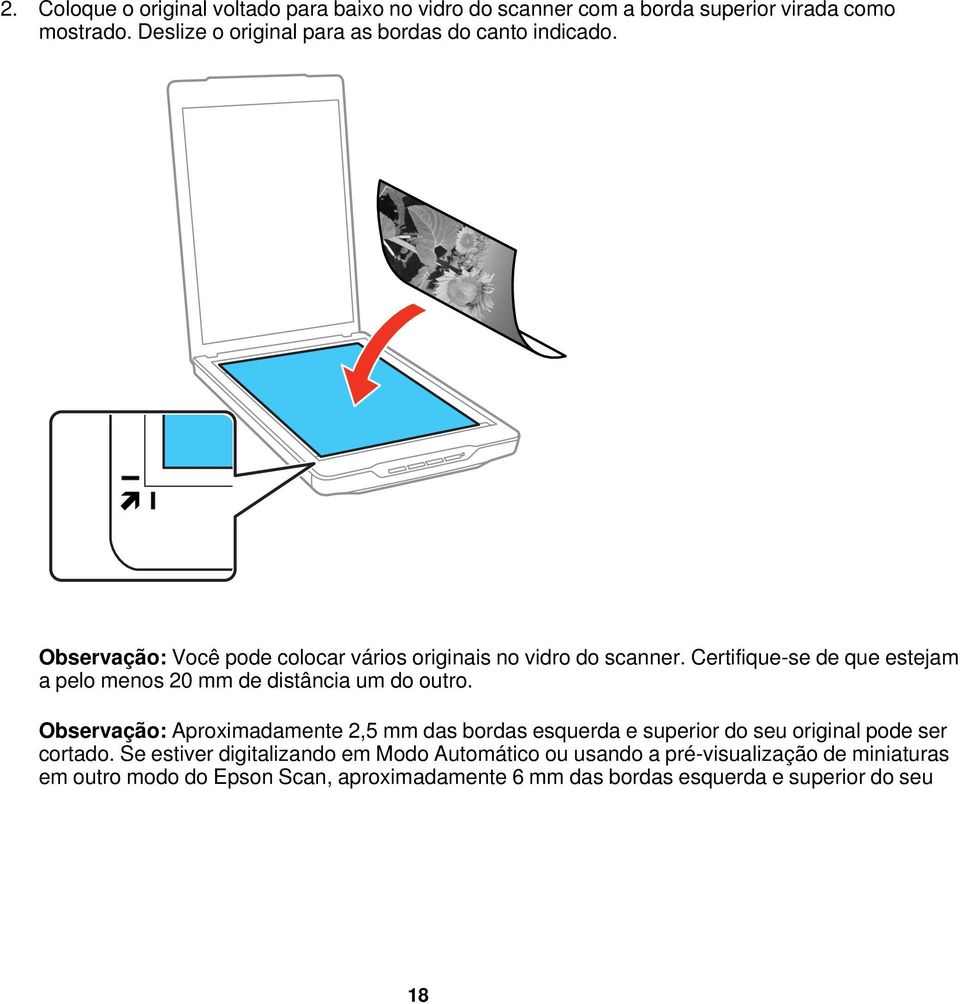 Certifique-se de que estejam a pelo menos 20 mm de distância um do outro.