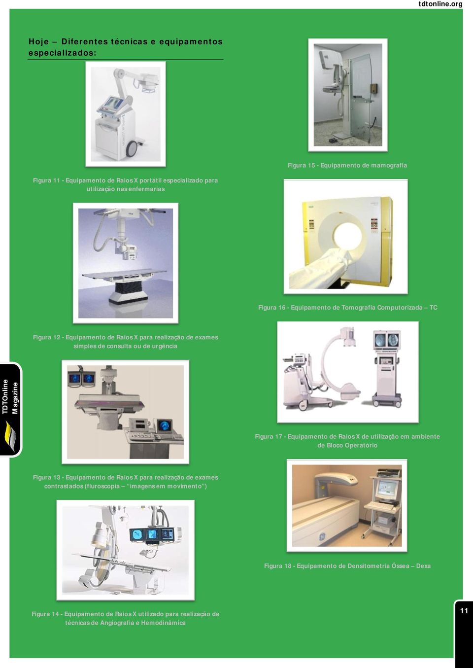 nas enfermarias Figura 16 - Equipamento de Tomografia Computorizada TC Figura 12 - Equipamento de Raios X para realização de exames simples de consulta ou de urgência Figura