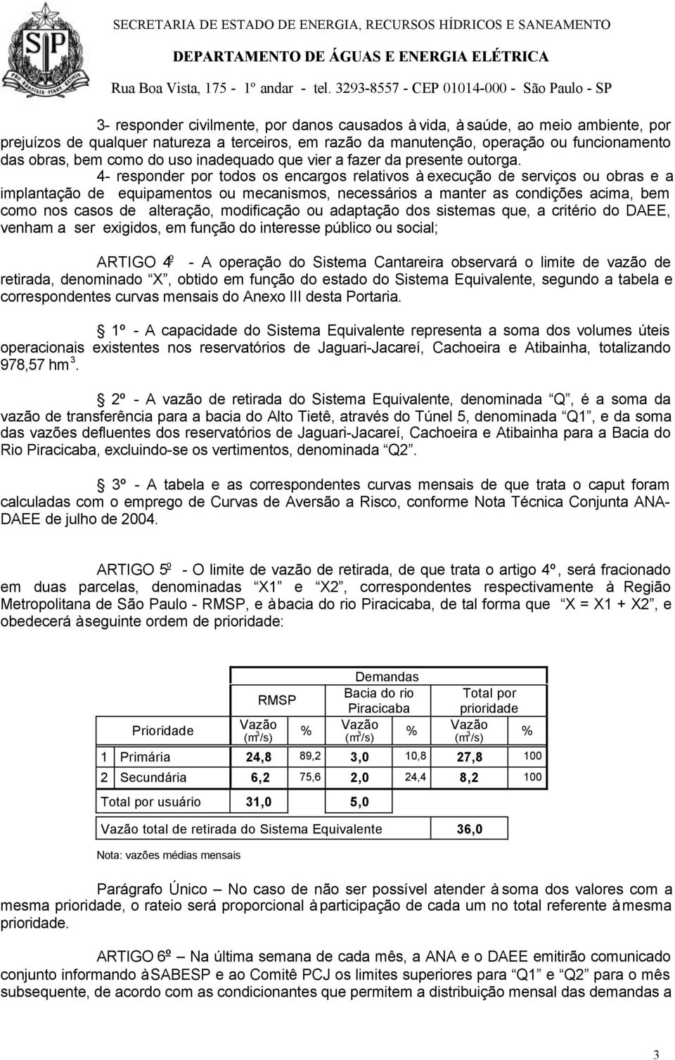 4- responder por todos os encargos relativos à execução de serviços ou obras e a implantação de equipamentos ou mecanismos, necessários a manter as condições acima, bem como nos casos de alteração,