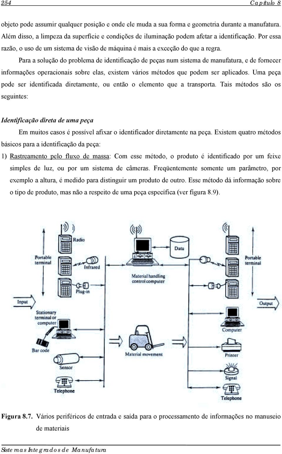 Para a solução do problema de identificação de peças num sistema de manufatura, e de fornecer informações operacionais sobre elas, existem vários métodos que podem ser aplicados.