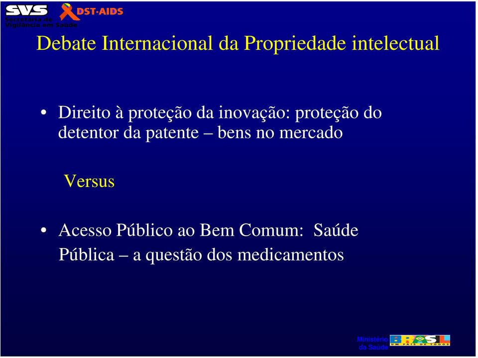 detentor da patente bens no mercado Versus Acesso