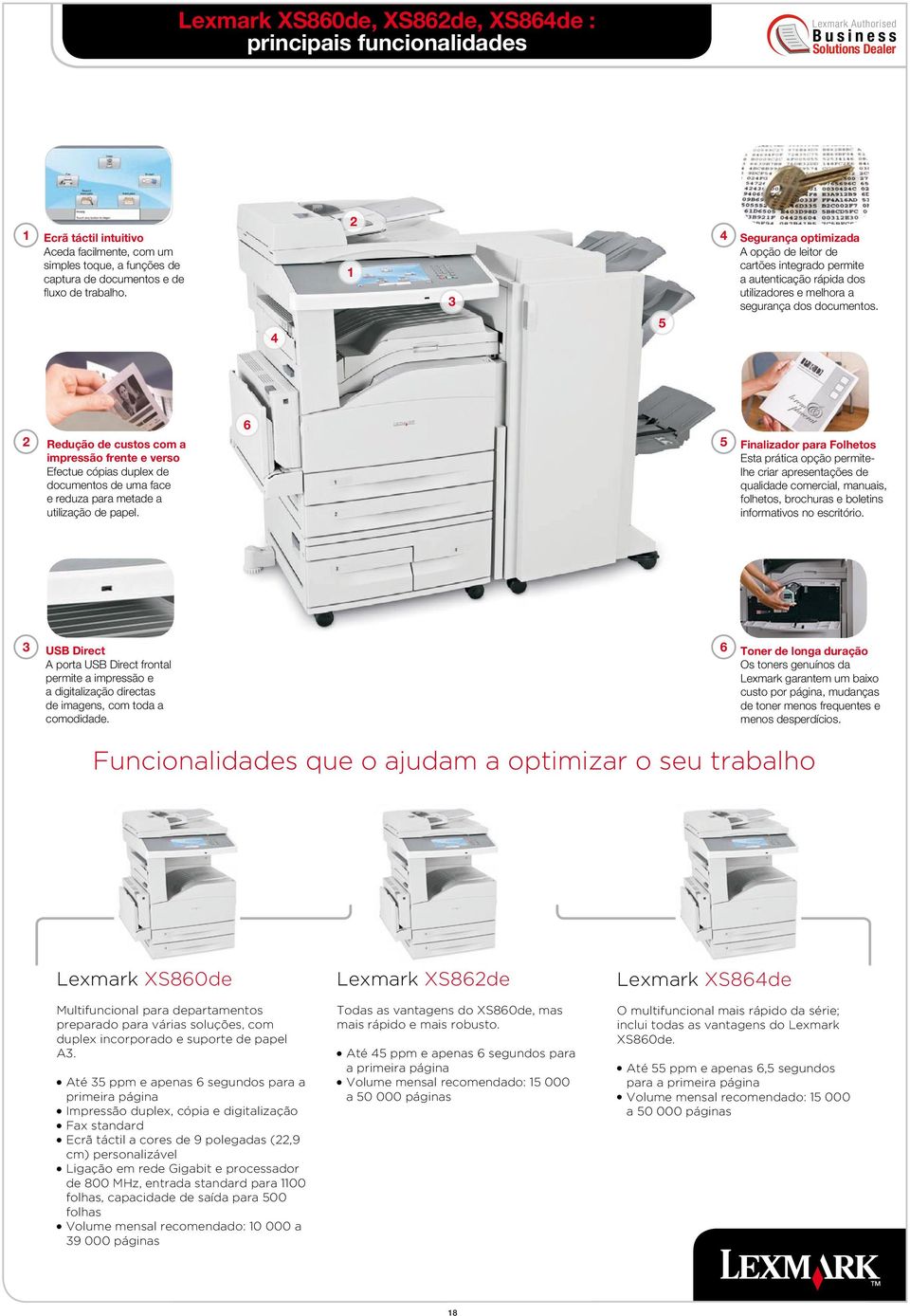 Redução de custos com a impressão frente e verso Efectue cópias duplex de documentos de uma face e reduza para metade a utilização de papel.