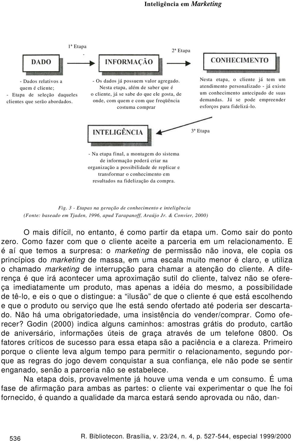 um conhecimento antecipado de suas demandas. Já se pode empreender esforços para fidelizá-lo.