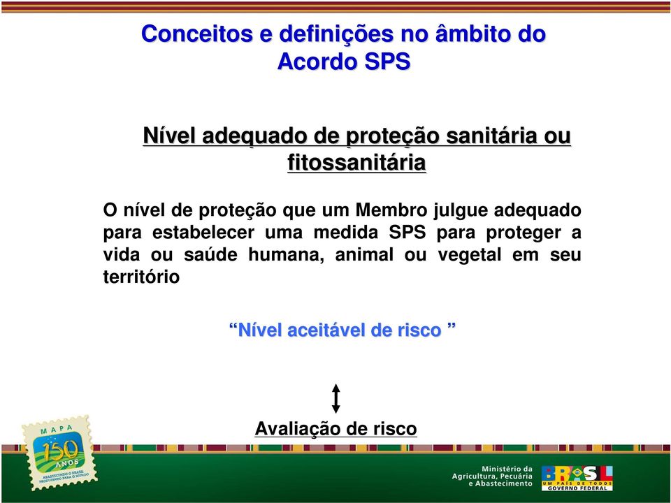 adequado para estabelecer uma medida SPS para proteger a vida ou saúde