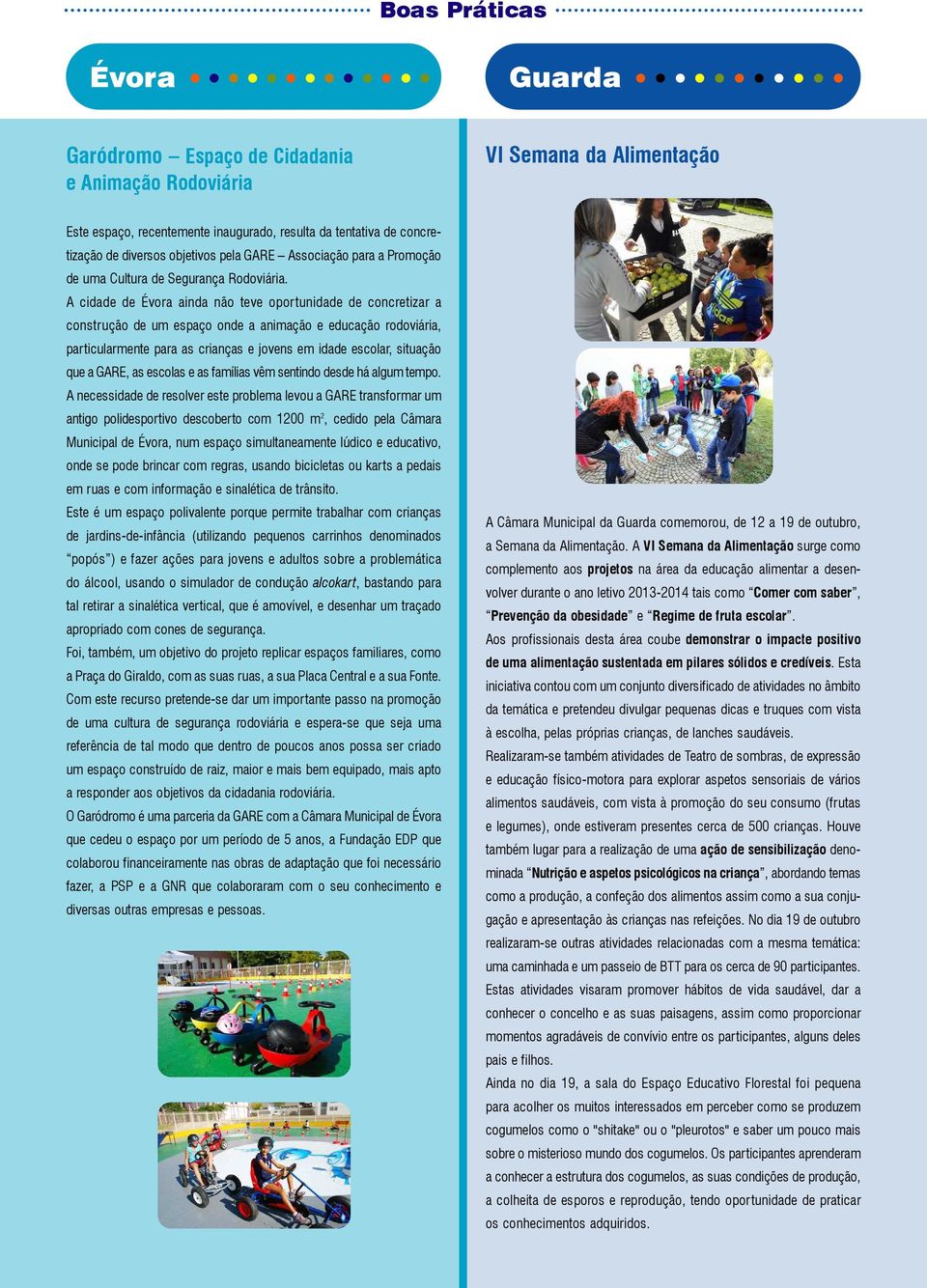 A cidade de Évora ainda não teve oportunidade de concretizar a construção de um espaço onde a animação e educação rodoviária, particularmente para as crianças e jovens em idade escolar, situação que