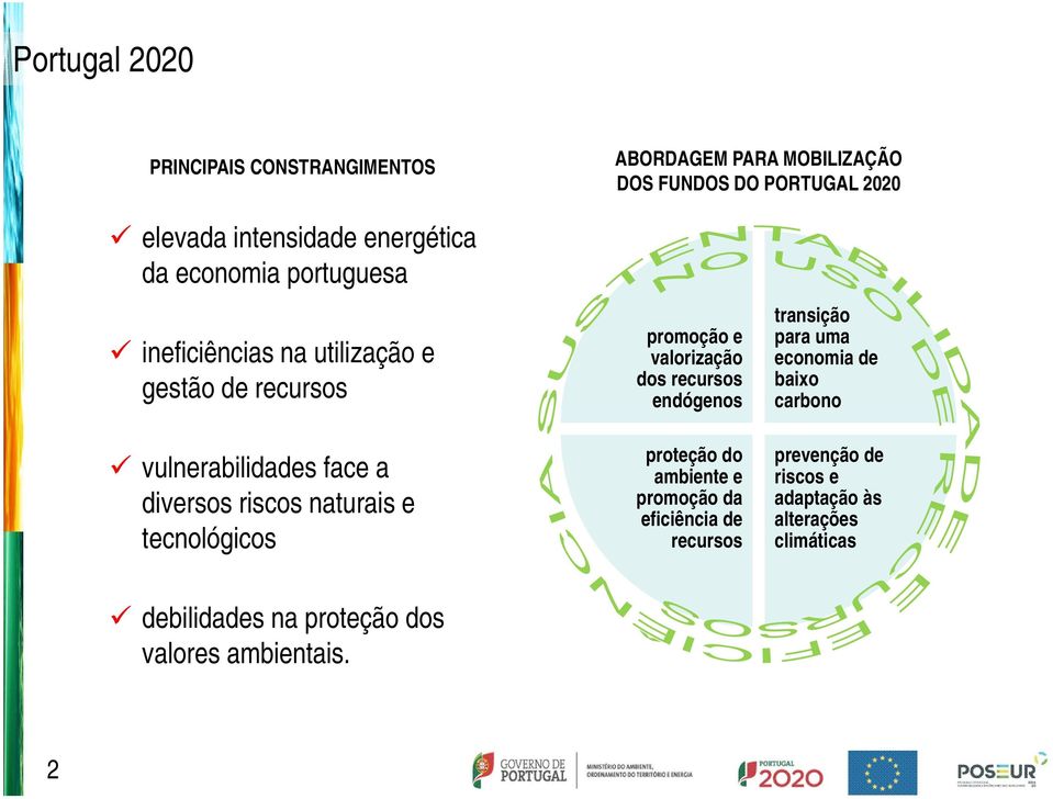 tecnológicos promoção e valorização dos recursos endógenos proteção do ambiente e promoção da eficiência de recursos transição