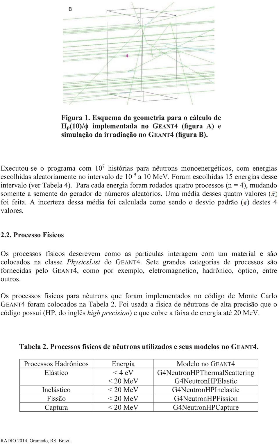 Foram escolhidas 15 energias desse intervalo (ver Tabela 4). Para cada energia foram rodados quatro processos (n = 4), mudando somente a semente do gerador de números aleatórios.