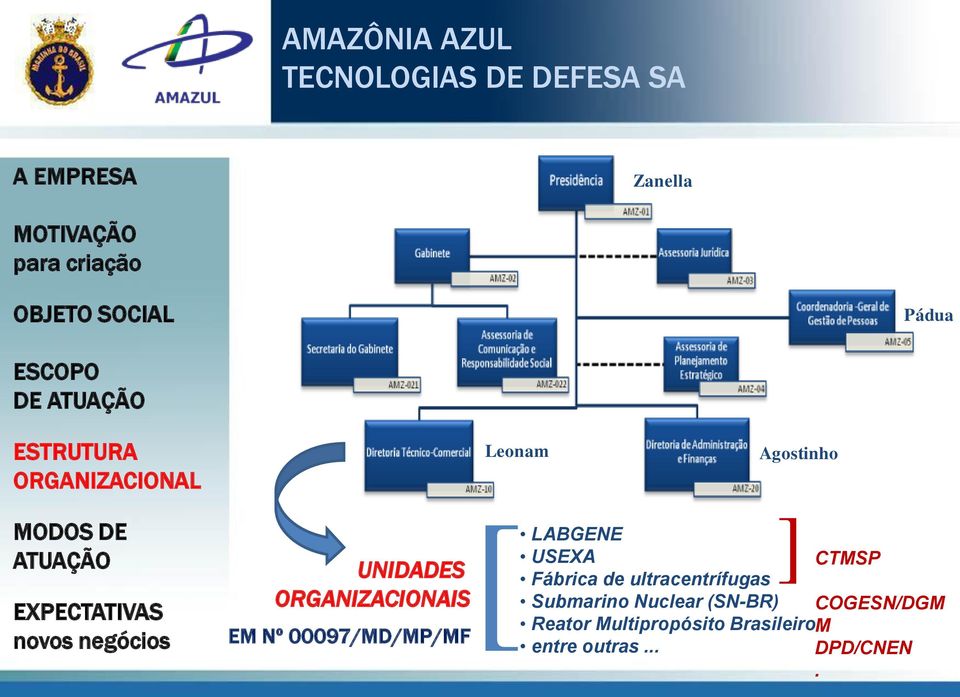 ORGANIZACIONAIS Submarino Nuclear (SN-BR) COGESN/DGM