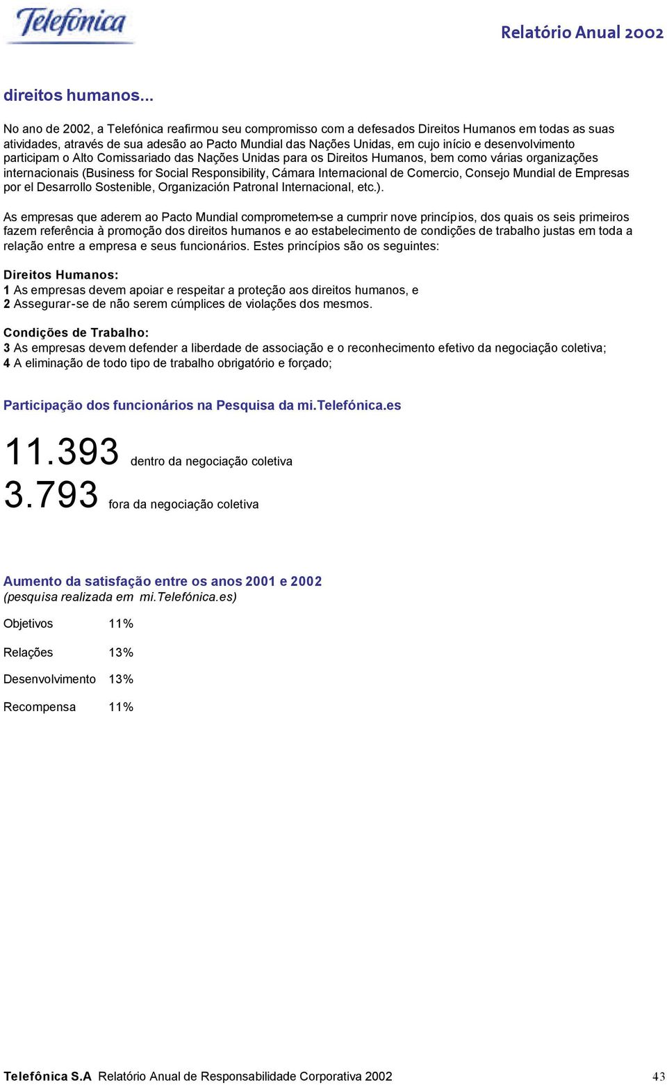 desenvolvimento participam o Alto Comissariado das Nações Unidas para os Direitos Humanos, bem como várias organizações internacionais (Business for Social Responsibility, Cámara Internacional de