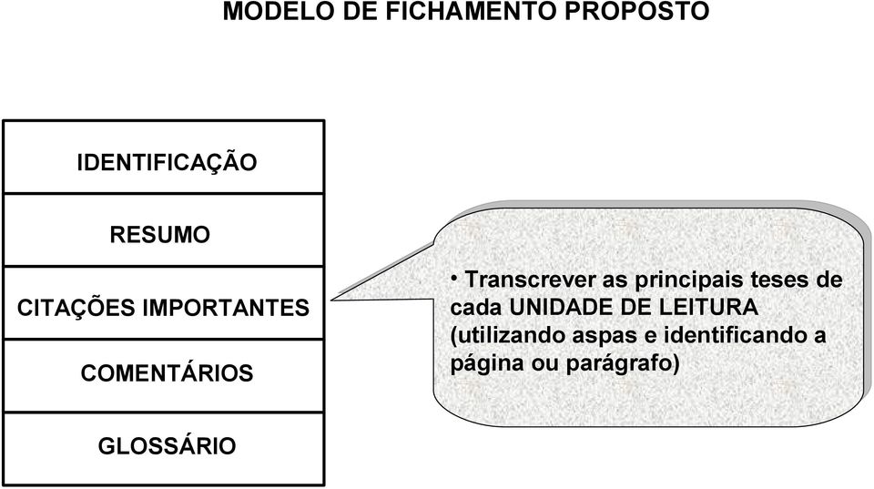 principais teses de cada UNIDADE DE LEITURA