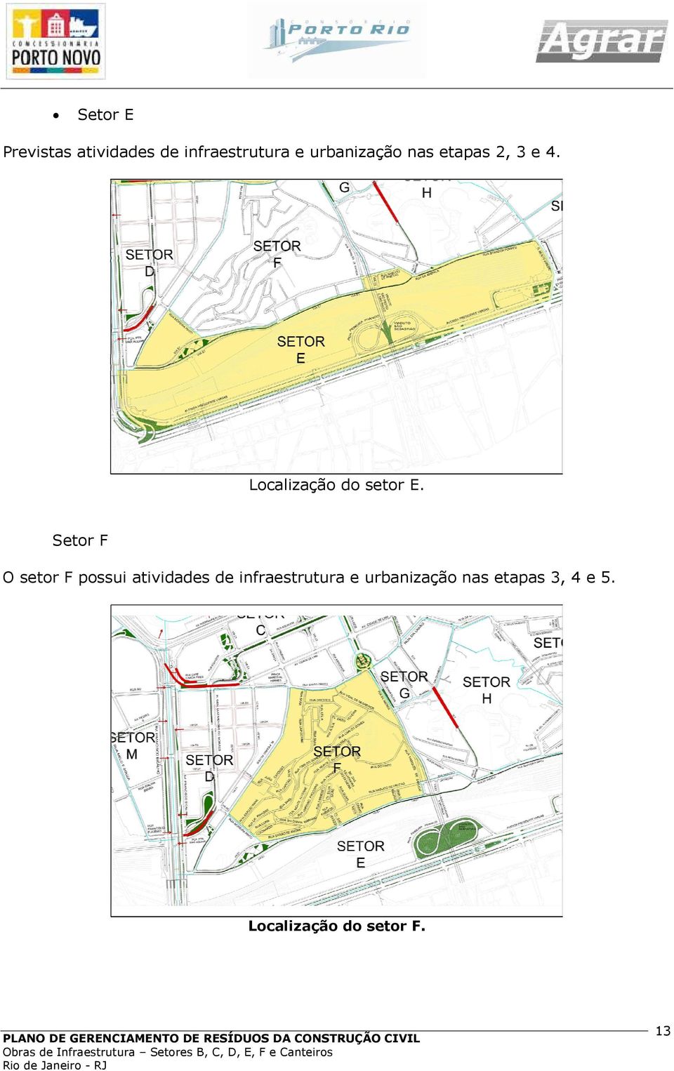 Setor F O setor F possui atividades de infraestrutura e