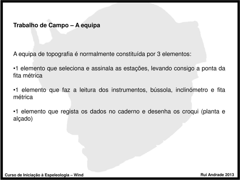 fita métrica 1 elemento que faz a leitura dos instrumentos, bússola, inclinómetro e