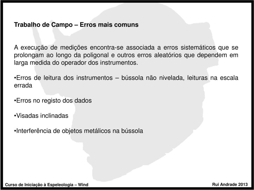 medida do operador dos instrumentos.