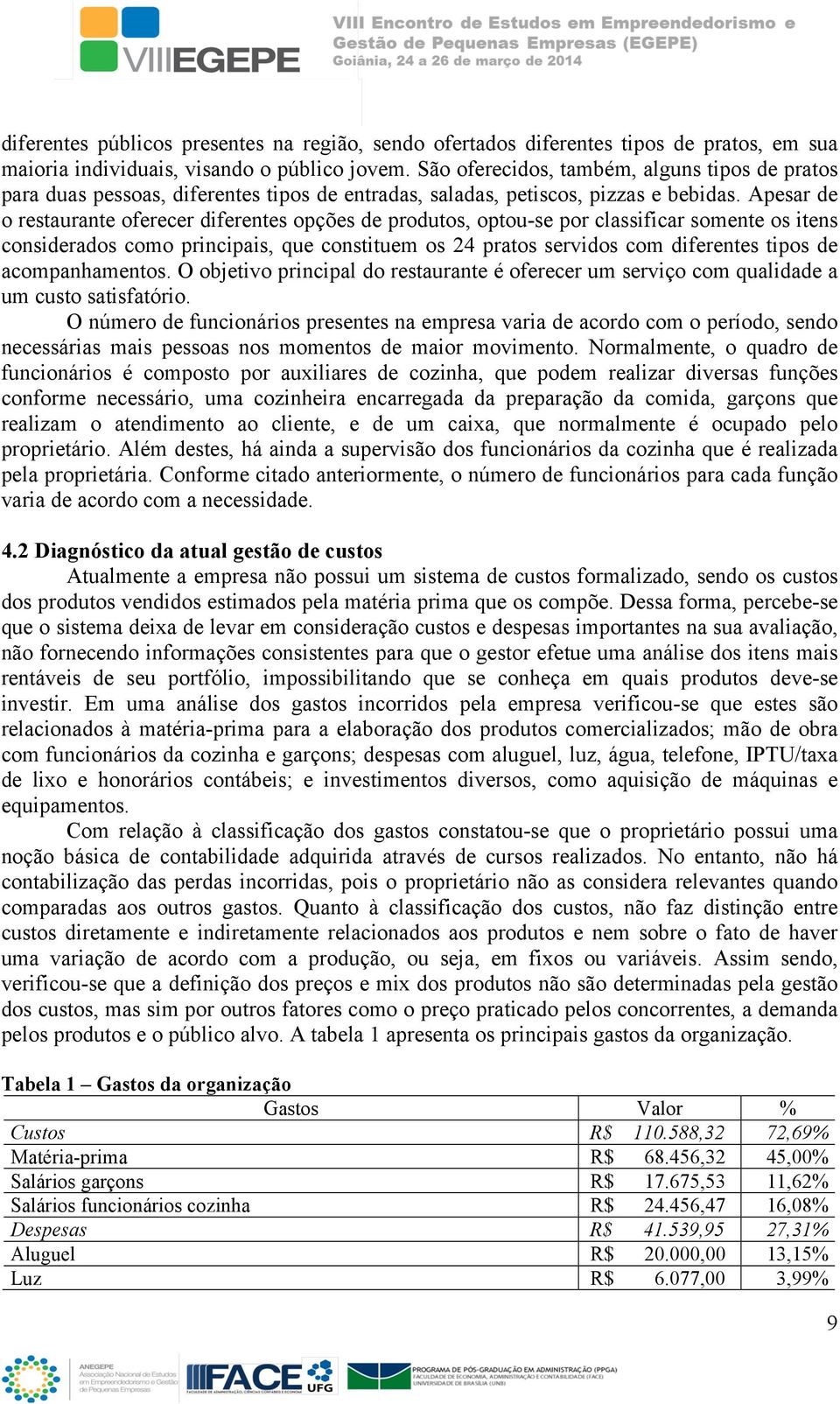 Apesar de o restaurante oferecer diferentes opções de produtos, optou-se por classificar somente os itens considerados como principais, que constituem os 24 pratos servidos com diferentes tipos de