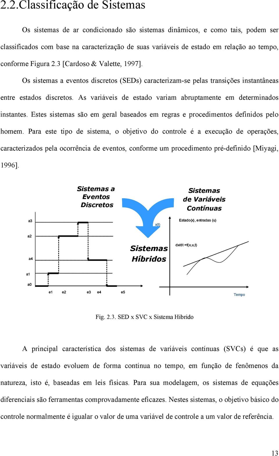 As variáveis de estado variam abruptamente em determinados instantes. Estes sistemas são em geral baseados em regras e procedimentos definidos pelo homem.