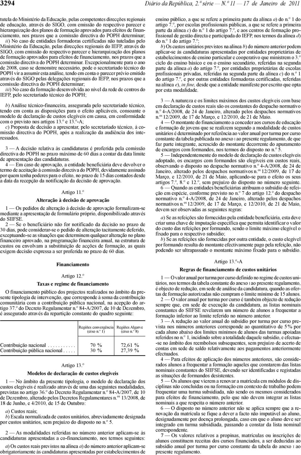 formação aprovados para efeitos de financiamento, nos prazos que a comissão directiva do POPH determinar; ii) No caso de entidades formadoras certificadas não tuteladas pelo Ministério da Educação,