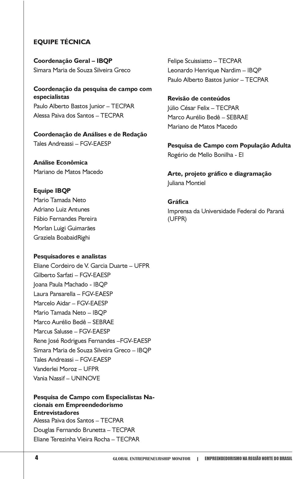 Guimarães Graziela BoabaidRighi Felipe Scuissiatto TECPAR Leonardo Henrique Nardim IBQP Paulo Alberto Bastos Junior TECPAR Revisão de conteúdos Júlio César Felix TECPAR Marco Aurélio Bedê SEBRAE