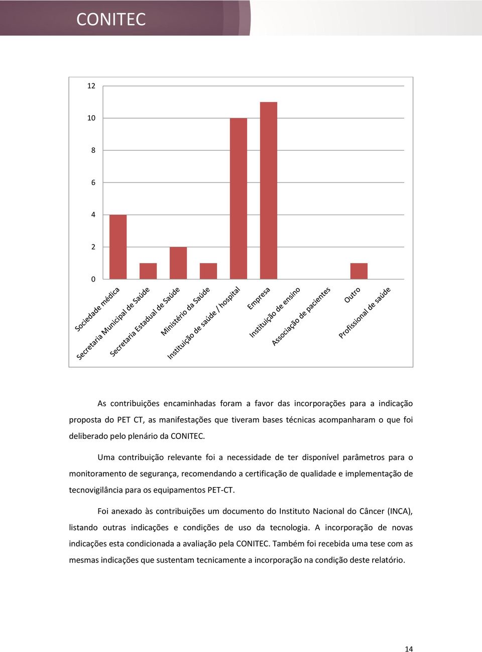 Uma contribuição relevante foi a necessidade de ter disponível parâmetros para o monitoramento de segurança, recomendando a certificação de qualidade e implementação de tecnovigilância para os