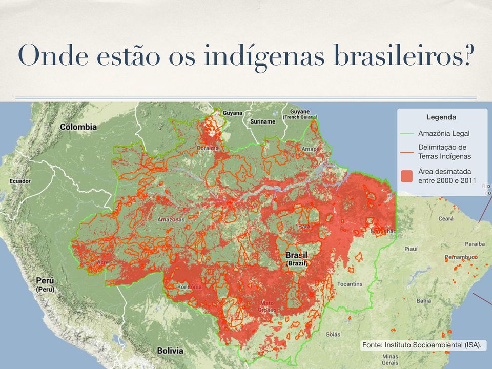 Terras Indígenas Área desmatada entre