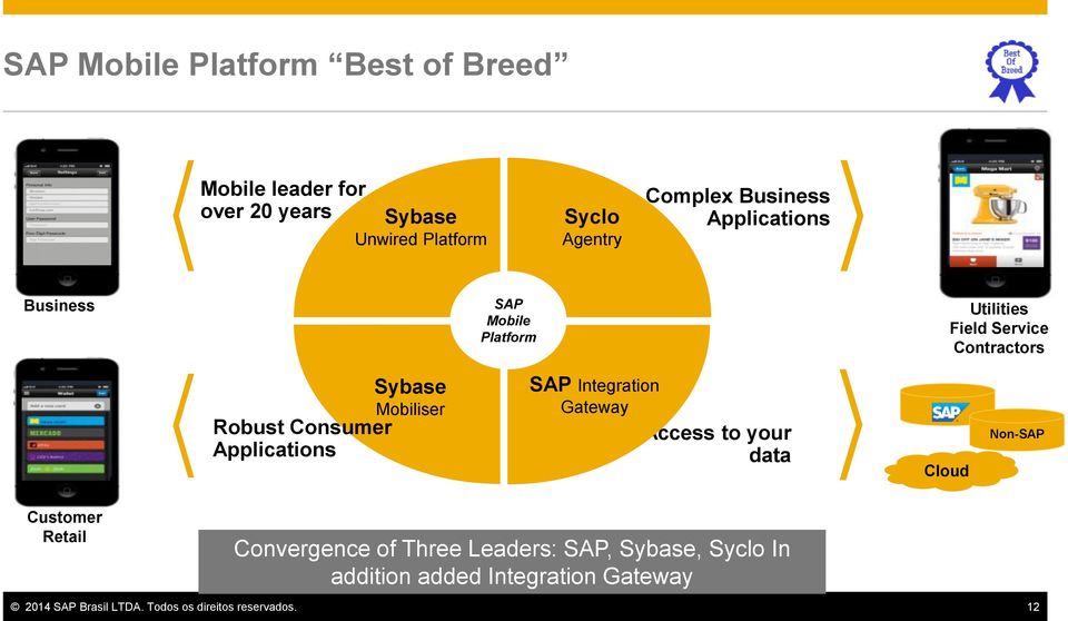 Sybase Mobiliser SAP NetWeaver Integration Gateway Access to your data Cloud Non-SAP Customer Retail Convergence of