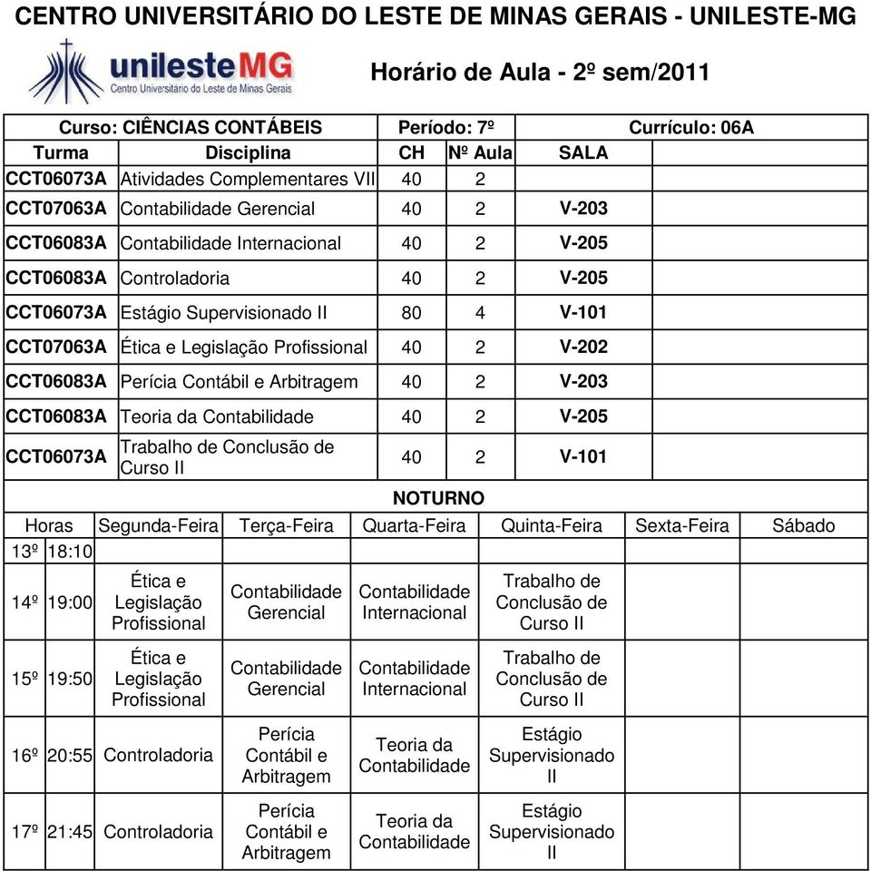 40 2 V-205 CCT06073A Trabalho de Conclusão de Curso II 40 2 V-101 Gerencial Trabalho de Conclusão de Curso II Gerencial Trabalho de Conclusão de Curso II 16º 20:55