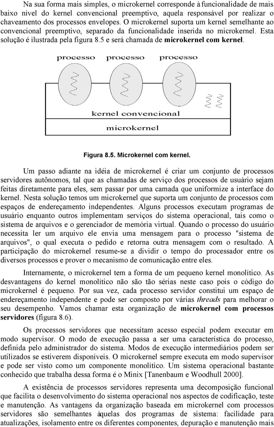 5 e será chamada de microkernel com kernel. Figura 8.5. Microkernel com kernel.