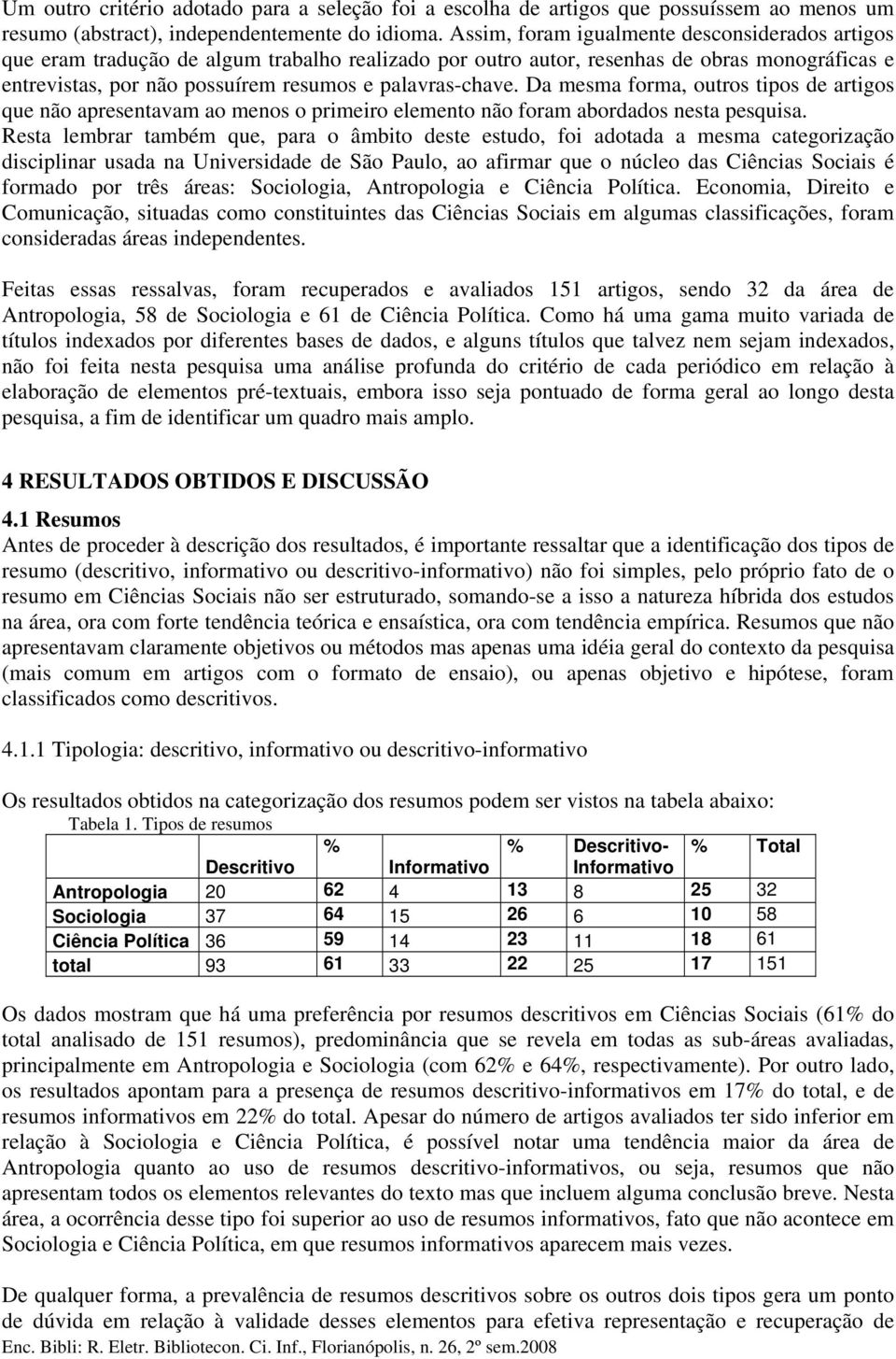 Da mesma forma, outros tipos de artigos que não apresentavam ao menos o primeiro elemento não foram abordados nesta pesquisa.