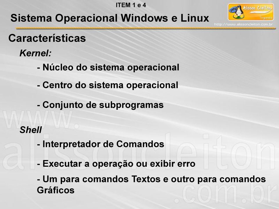 subprogramas Shell - Interpretador de Comandos - Executar a operação